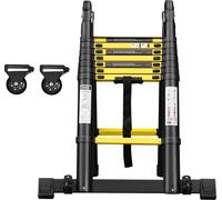TRMLBE Echelle télescopique Aluminium pliable 5m Echelle multifonctionnelle Echelle simple Echelle multi-usage Echelle extensible 16nombre de barreaux 90cm Capacité de charge 150KG - Noir + Jaune