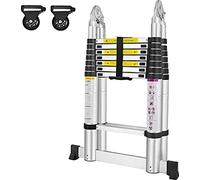TRMLBE Echelle télescopique pliante en aluminium Echelle multifonctionnelle Echelle d'appui Echelle multi-usage Echelle extensible 16nombre de barreaux - 90cm à 5m Echelle d'appui en matériau de haute