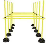 TRMLBE Ensemble de barres de saut Barres d'entraînement pour l'entraînement physique de la force de saut, du dribble et de l'agilité (15 barres - 100cm, 10 pieds en X, 10 clips) - Jaune