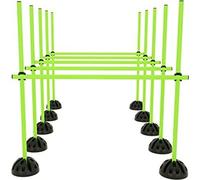 TRMLBE Ensemble de barres de saut Barres d'entraînement pour l'entraînement physique de la force de saut, du dribble et de l'agilité (15 barres - 100cm, 10 pieds en X, 10 clips) - Vert