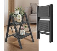 TRMLBE Escabeau 4 marches pliable Marchepied Petit escabeau avec large marchepied Escabeau pliable Métal Escabeau de ménage, capacité de charge jusqu'à 270KG