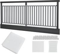 TRMLBE Filet de protection pour escaliers 300x91 cm Blanc Filet de sécurité avec attaches-câbles, cordes de maintien et fixations au sol pour enfants et escaliers montage facile