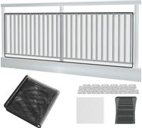 TRMLBE Filet de protection pour escaliers 450x91 cm Noir Filet de sécurité avec attaches-câbles, cordes de maintien et fixations au sol pour enfants et escaliers montage facile