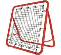 TRMLBE Filet de Rebond But de Football pour Enfants Entraînement de Football Mur de Rebond avec Filet Mural Pliable Cadre en Acier pour Jardin extérieur - Rouge, 100 x 100 x 65 cm