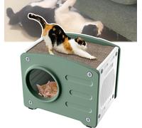 TRMLBE Maison pour chat avec planche à gratter, niche en PP pour chat Intérieur-extérieur résistant à l'hiver Meuble pour chat Caverne pour chat ventilée Armoire pour chat, Gris