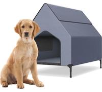 TRMLBE Niche pour chien 2 en 1, taille L Niche d'extérieur, 130 x 84 x 104 cm Lit pour chien en Oxford & maille respirante avec toit Lit pour chien Cave pour chat Abri pour animaux domestiques