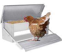 TRMLBE Nourrisseur automatique pour poulets Capacité 5KG Mangeoire en alliage d'aluminium avec pédale automatique, pour volailles