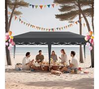 TRMLBE Pavillon 3x6m Pavillon pliable étanche stable résistant à l'hiver Pavillon de jardin pliable avec sac de transport Tente de jardin Pavillon de barbecue Tente de réception, Anthracite