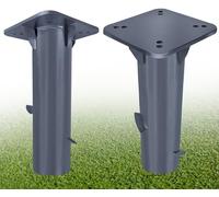 TRMLBE Pied de parasol universel - Douille de sol pour parasol - Pied de parasol - Ancrage au sol en métal à sceller dans le béton - Plaque de sol pour parasol déporté - Gris foncé