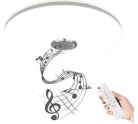 TRMLBE Plafonnier 72W LED Plafonnier plat RGB Dimmable avec télécommande ou contrôle i-link APP Lampe Plafond Plafonniers réglables Ciel étoilé avec haut-parleur Bluetooth inclus