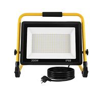 TRMLBE Projecteur chantier 200W LED, étanche IP66, projecteur LED, lampe chantier atelier, blanc froid
