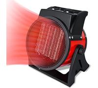 TRMLBE Radiateur soufflant Économie d'énergie 2KW Chauffage céramique silencieux Chauffage électrique avec protection contre la surchauffe et chauffage rapide Chauffage de chantier, Rouge