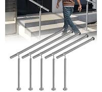 TRMLBE Rampe d'entrée main courante inox Rampe d'escalier Angle réglable Main courante murale facile d'entretien avec matériel de montage Garde-corps pour extérieur intérieur - 120cm