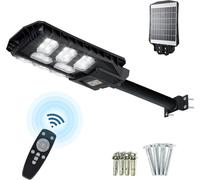TRMLBE Réverbère solaire à LED 500W Lampes solaires d'extérieur Réverbère solaire Projecteur solaire avec télécommande et capteur radar Lampe murale solaire pour jardin balcon - Blanc froid