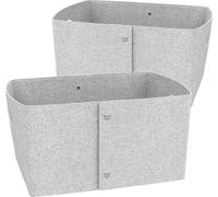 TRMLBE Sac en feutre 2 pièces Panier à bois 35x25x20 cm pliable Panier à bois pour bois de chauffage avec poignée Panier en feutre boutonné Panier de rangement Grande caisse à bois pour intérieur-exté
