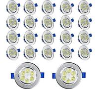 TRMLBE Spot LED encastrable 230V plat Set de 20 spots encastrables 3W pour salle de bain Spot encastrable en aluminium Mini spot de plafond pour salon, chambre à coucher et cuisine - 20x3W, blanc froi