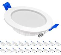 TRMLBE Spot LED encastrable 230V ultra plat 20er Set 5W Salle de bain Spot encastrable Aluminium Mini spot de plafond pour salon, chambre et cuisine - 20x5W, Blanc chaud