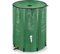 TRMLBE Tonneau de pluie 500 litres Tonneau de pluie pliable Réservoir d'eau de pluie avec tonneau de pluie Couverture de protection en PVC & 6 barres de support & vanne de vidange Réservoir d'eau, ver