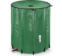TRMLBE Tonneau de pluie 750 litres Tonneau de pluie pliable Réservoir d'eau de pluie avec tonneau de pluie Couverture de protection en PVC & 6 barres de support & valve de vidange Réservoir d'eau, ver