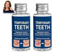 TRMPLX 2 Pièces Ciment Dentaire,Pansement dentaire trou,Pour Les Dents Cassées Manquantes