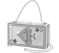 Trnayi Sac à main fantaisie pour femme avec strass pour cartes de poker et cartes à jouer