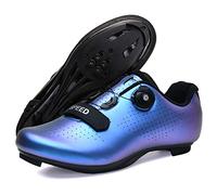 TRNL Indooor Chaussures de cyclisme pour homme avec crampons compatibles avec pédales SPD et Delta Lock (48, bleu aurore)