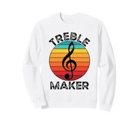 Troble Maker Music Pun Retro Sunset Clef de Sol Sweatshirt