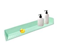 Trochate Protège-Éclaboussures de Baignoire | Barrière d'eau en Silicone | avec Ventouses Organisateur de Jouets pour Douche Lavabo Salle de Bain