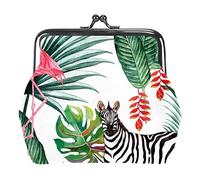 Trocipal Flamingo Zebro Porte-Monnaie en Cuir PU pour Femme Mini Boucle Porte-Monnaie pour Fille