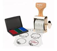 Trodat 165894 Timbre de Noël vintage avec 6 textes allemands et tampon encreur 3 couleurs