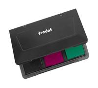 Trodat 204098 Tampon encreur en plastique noir, rose, turquoise, 10 x 8 cm
