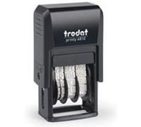 Trodat Printy 4810 Tampon de date auto-encreur couleur noire, format date GG MMM (en lettres) AAA, italien, hauteur de caractère 3,8 mm, empreinte 20 x 38 mm, cartouche noire incluse, en étui ECO
