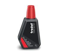 Trodat 7011, flacon d'encre rouge pour la recharge des tampons ou des roulements, 28 ml, encre à base d'eau pour tamponner les documents, empreintes propres et nettes, bouchon refermable