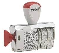 Trodat Classic 1117 Tampon dateur avec bande de mots, mois allemands, empreinte d'environ 6 x 56 mm