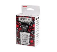 Trodat Creative Lot de mini tampons Mean Sayings pour créer de manière créative - 12 empreintes en anglais, tampons créatifs en noir, avec encreur en noir, rouge, bleu, 30 x 5 mm