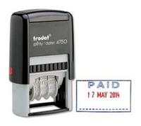 Trodat datumstempel printy dater 4750l bezahlt, blau rot 51 4753 G