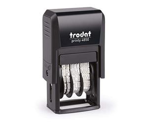 trodat Datumstempel Printy Dater 4850L "GEBUCHT", blau/rot