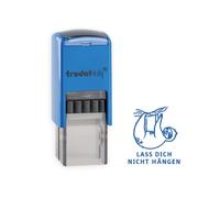 Trodat edy FIX Tampon de motivation pour enseignants et éducateurs - 1 motif paresseux ne vous laisse pas accrocher - Boîtier bleu - Empreinte bleue - Auto-encreur - 20 x 20 mm