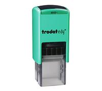 Trodat edy FIX Tampon de motivation pour enseignants et éducateurs, kit de tampons à motiver - 1 motif Lama très beau, allemand, boîtier vert menthe, empreinte verte, auto-encreur 20 x 20 mm