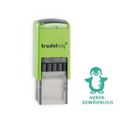 Trodat edy FIX Tampon de motivation pour enseignants et éducateurs, kit de tampons de motivation - 1 motif pingouin extraordinaire, allemand, boîtier vert, empreinte verte, auto-encreur - 20 x 20 mm