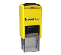 Trodat edy FIX Tampon de motivation pour enseignants et éducateurs, kit de tampons de motivation - 1 motif abeille fluide allemand, boîtier jaune, empreinte noire, auto-encreur - 20 x 20 mm