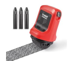 Trodat ID Protector+ Rouleau encreur - Tampon de protection contre le vol d'identité avec boîte intégrée et ouvre-lettres (3 en 1) - avec 3 recharges d'encre