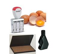 Trodat - Kit Tampon Encreur - Dateur Pour Marquer les Œufs - Encre Rouge - Certificat de Qualité de l'Encre Livré