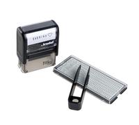 Trodat Lot de 7 tampons pour marquer des objets personnels - 3 lignes - En allemand - Lavable en machine - 38 x 14 mm - Avec accessoires