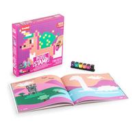 Trodat Pixel Stamp - Fantaisie Livre Enfant Tampon Par Numéros 18 Motifs, 6 Mini Tampons Couleurs Assorties, Jeu Éducatif Créatif pour Enfants à partir de 4 Ans