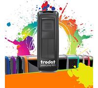 Trodat Pocket Printy 9511 - Tampon Encreur Professionnel Automatique De Poche 3 lignes À Personnaliser - Empreinte 38 x 14 mm Offerte (Noir)