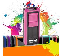 Trodat Pocket Printy 9512 - Tampon Encreur Professionnel Automatique De Poche 4 lignes À Personnaliser - Empreinte 47 x 18 mm Offerte (Fuschia et Noir)