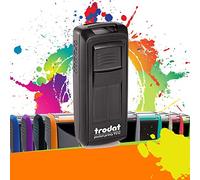 Trodat Pocket Printy 9512 - Tampon Encreur Professionnel Automatique De Poche 4 lignes À Personnaliser - Empreinte 47 x 18 mm Offerte (Noir)