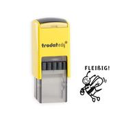 Trodat Tampon motivation edy FIX - motif abeille - auto-encreur boîtier jaune 20x20 mm