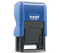 Trodat Printy 4.0 Tampon multiformule 4822A BL/BL - 12 formules en français - Hauteur de texte 4mm - Encre bleue incluse - Encrage automatique - Rechargeable - Format de l'impression : 27 x 4 mm